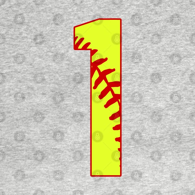 Fastpitch Softball Number 1 #1 Softball Shirt Jersey Favorite Player Biggest Fan by TeeCreations